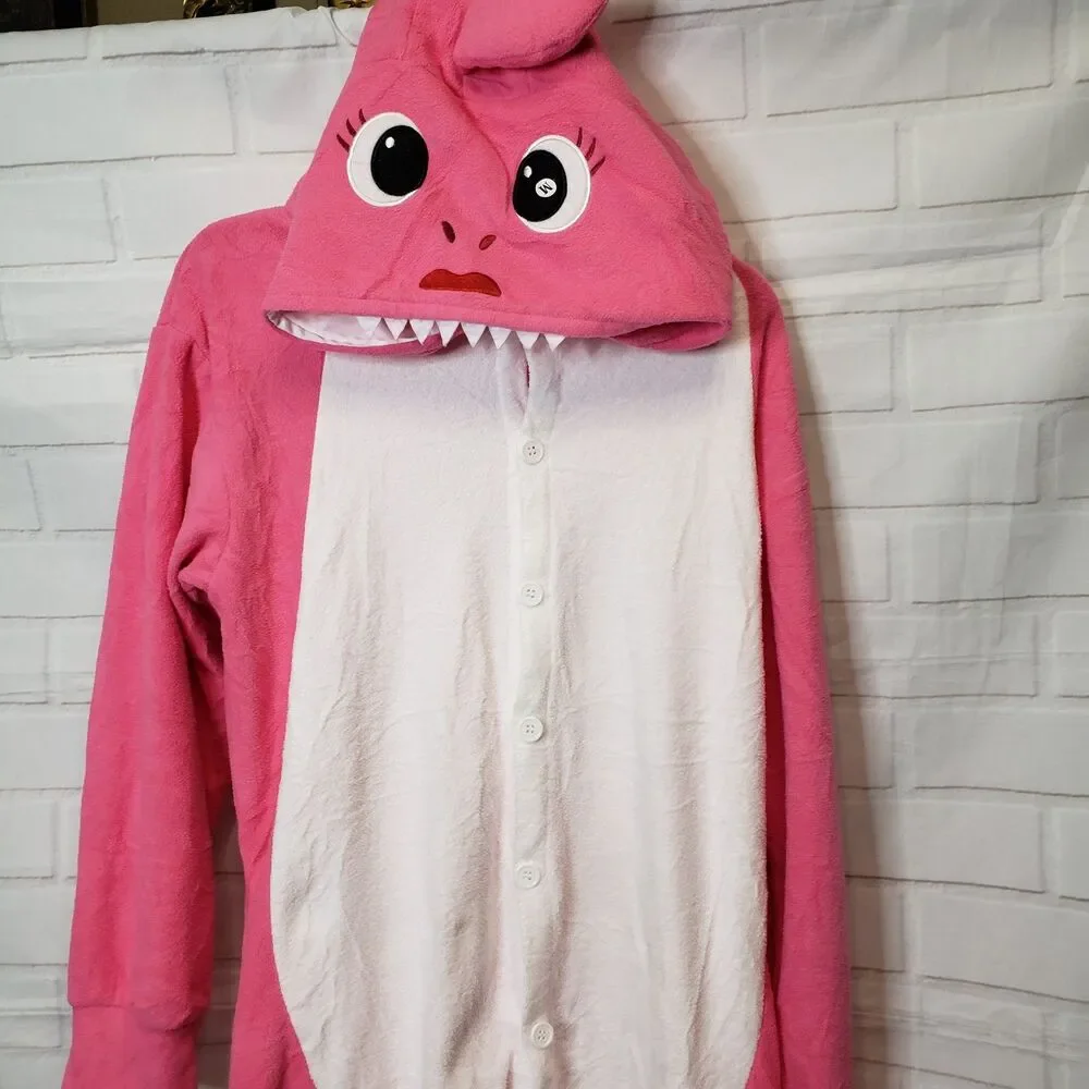 Mommy Pink Shark Cozy Full Body Cosplay Costume Size Medium M